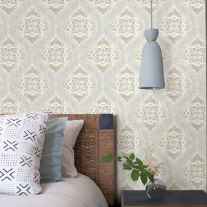 Mistana™ Marvin Peel & Stick Damask Wallpaper & Reviews Wayfair